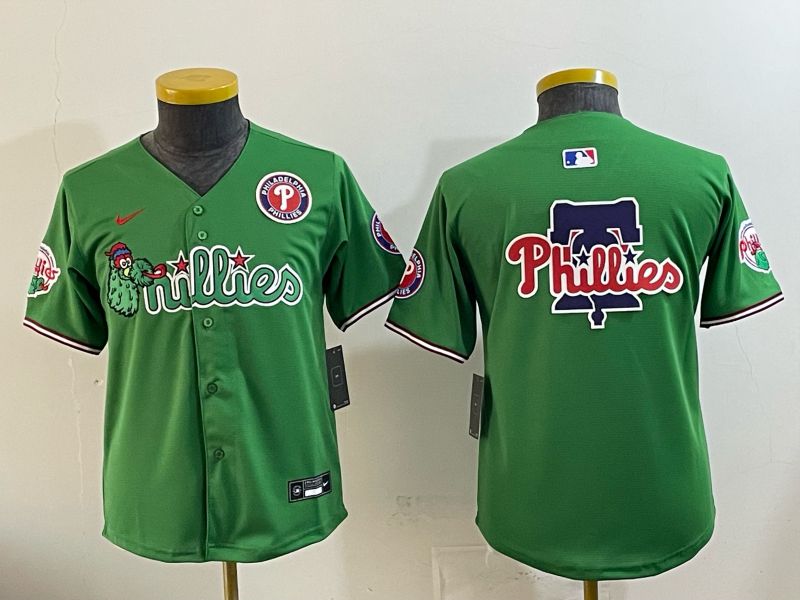 Youth 2026 Philadelphia Phillies Blank Green Game Nike MLB Jersey style 05